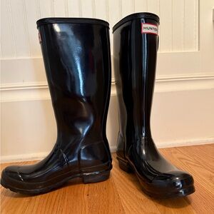 Hunter Black Tall Rain Boots girls size 5